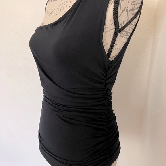 BCBGMAXAZRIA One Shoulded Side Scrunch Blouse - Picture 2 of 3